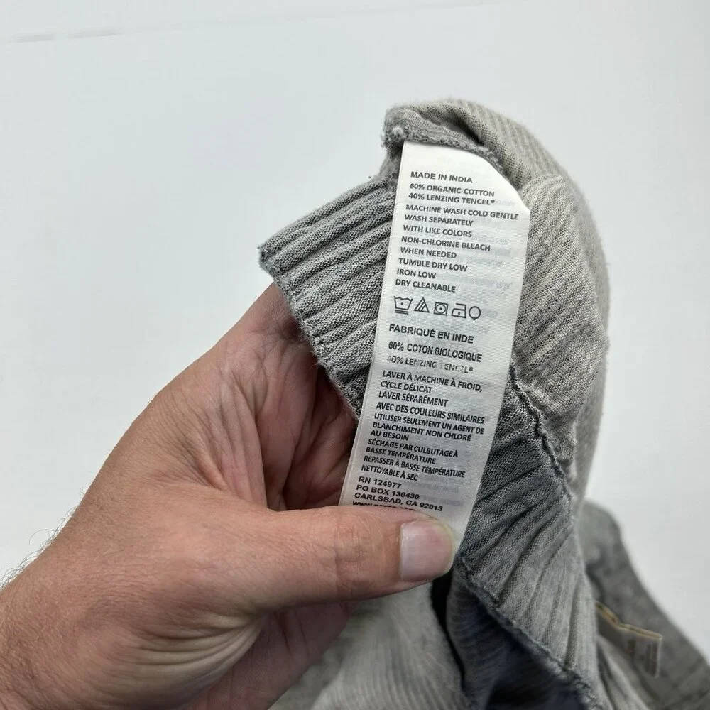 PRANA Breathe Pants Womens Xl Gray Ribbed Drawstring Cropped Outdoor Travel - Picture 9 of 13